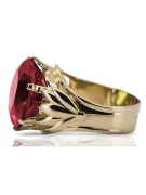 8K žlté zlato Ruby Ring Vintage Jewlery vrc029x-rb Art Deco